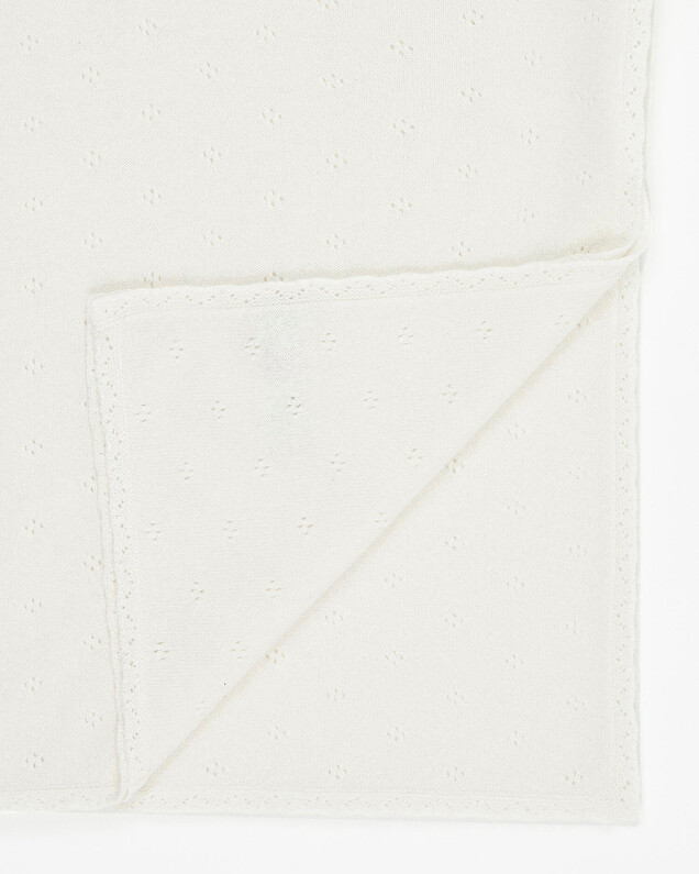 Openwork cashmere blanket Off-white colour Natalys