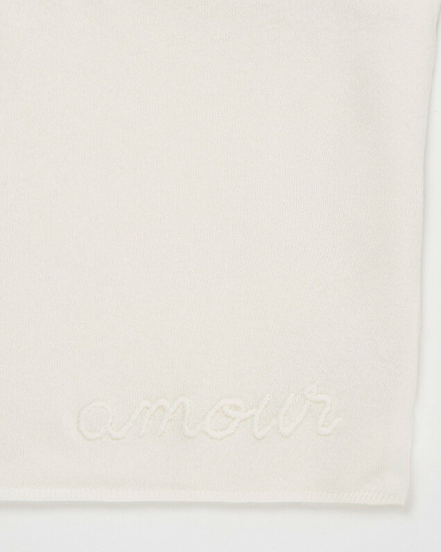 Merino wool blanket Off-white colour Natalys