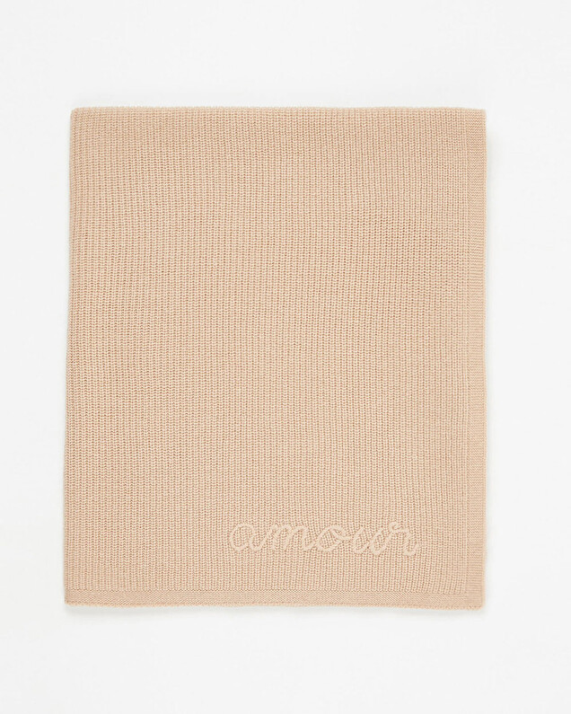 Merino wool blanket Camel colour Natalys
