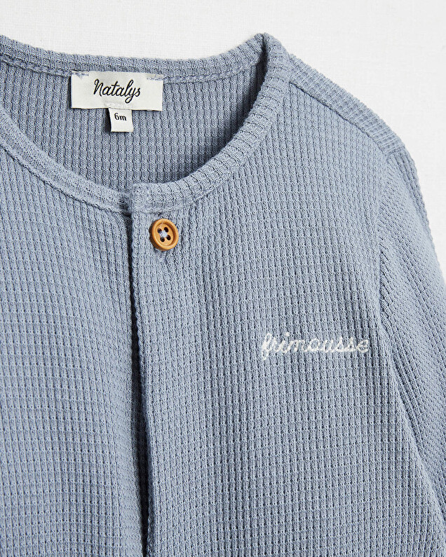 Honeycomb onesie Blue-grey colour  Natalys