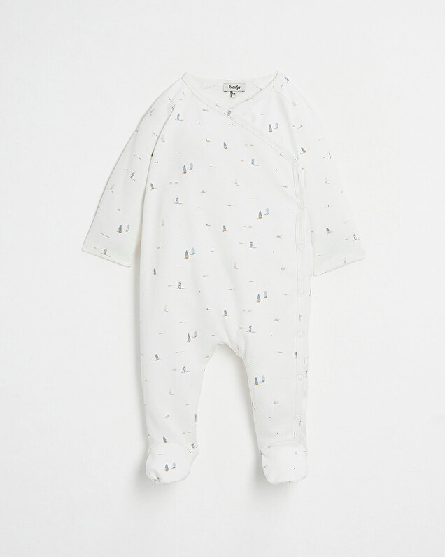 Crossed onesie Boat print  Natalys