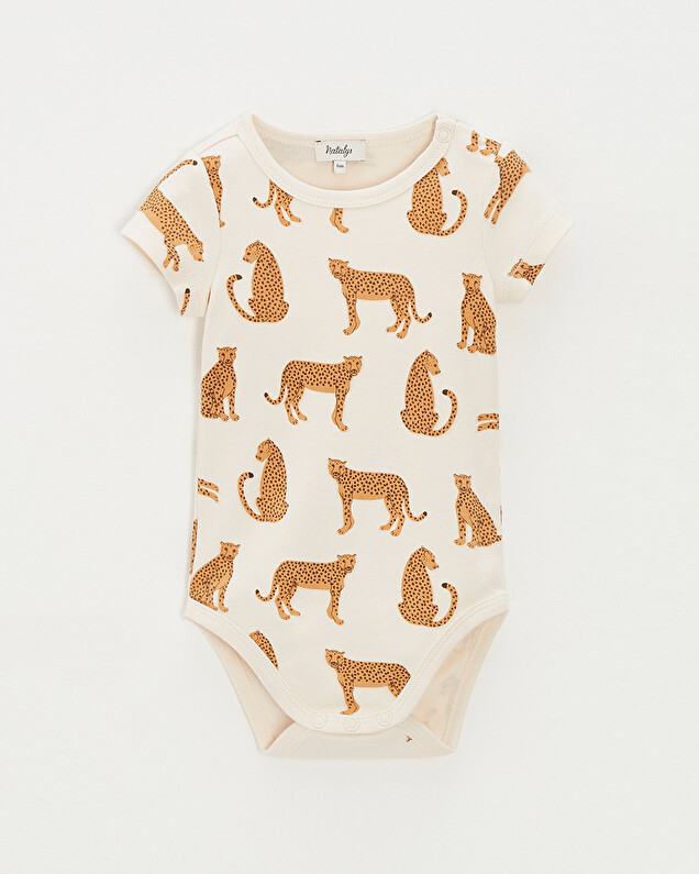 Short-sleeved bodysuit Leopard print  Natalys