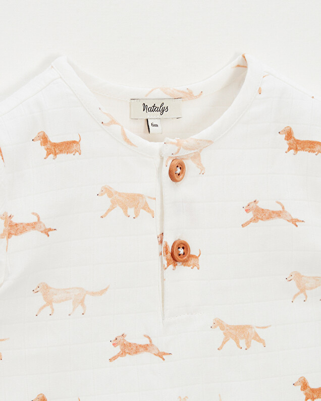 Short-sleeved shirt Dog print  Natalys