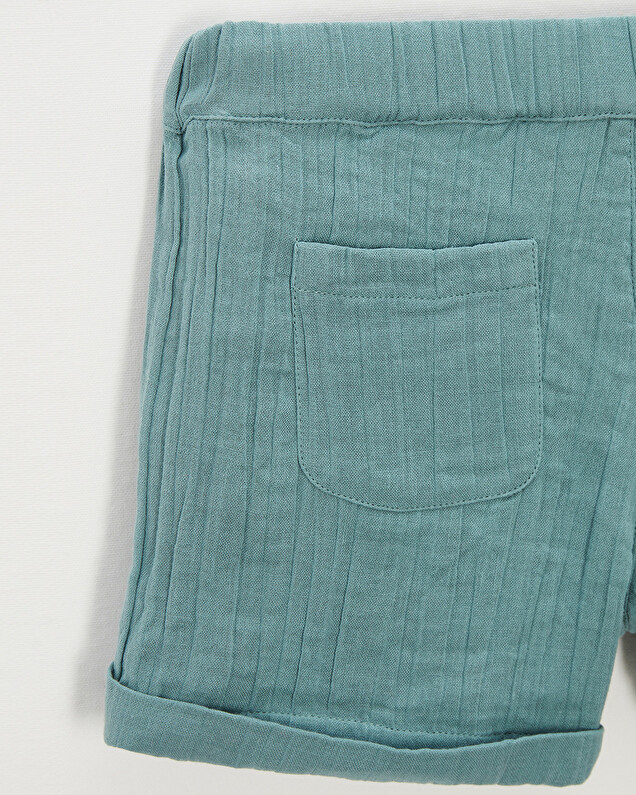 Kid' cotton gauze shorts Mint green colour  Natalys