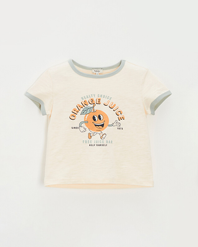 Kid' short-sleeved tee-shirt Off-white colour  Natalys