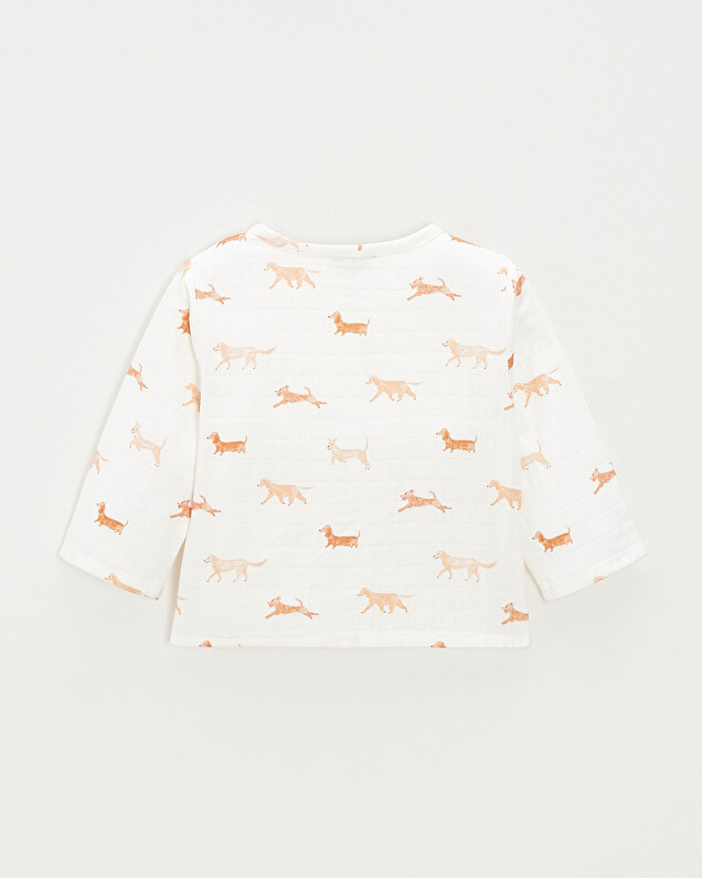 Cotton gauze shirt Dog print  Natalys