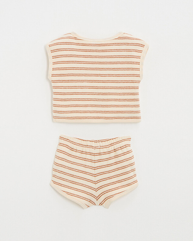 2-piece terrycloth pyjamas Ecru coloured stripes  Natalys