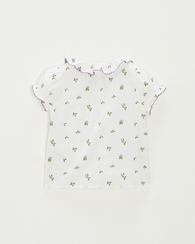 Short-sleeved blouse Blueberry print  Natalys