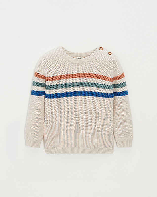 Striped cotton jumper Mottled natural colour  Natalys