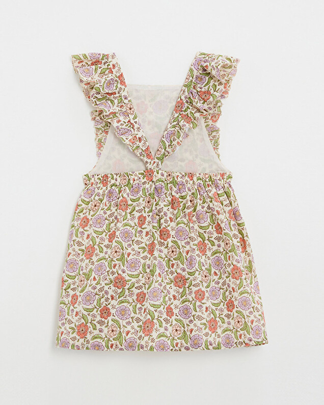 Kid's floral print dress Lurex stripes Natalys