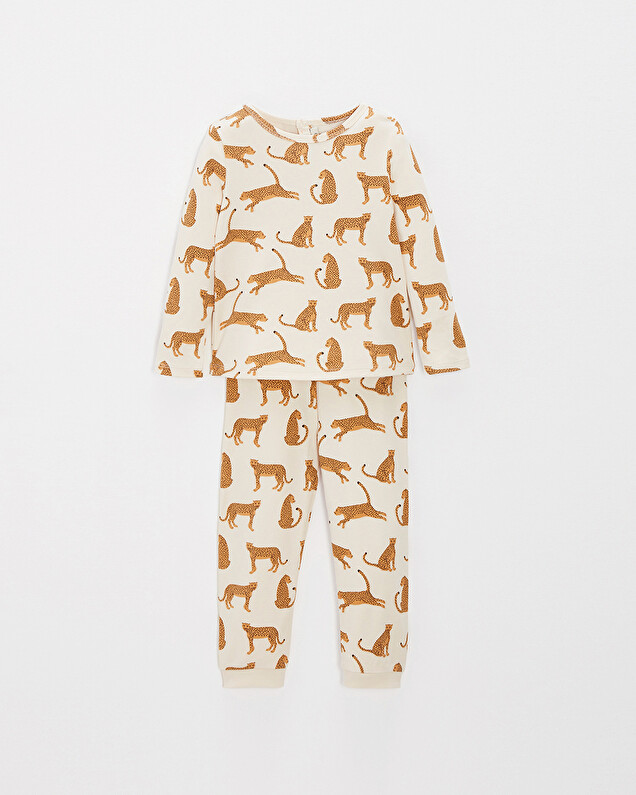 Kid's lightweight cotton 2-piece pyjamas Leopard print  Natalys