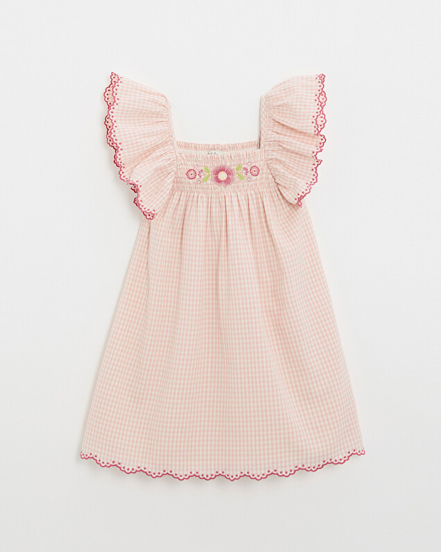 Kid's gingham dress Chalk colour Natalys