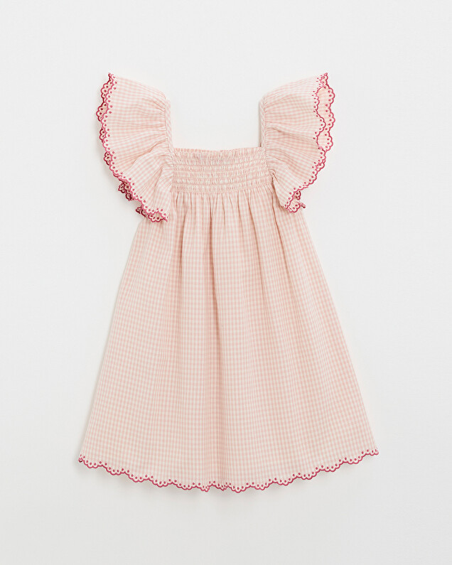 Kid's gingham dress Chalk colour Natalys