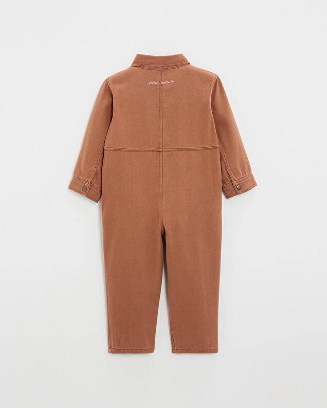 Kid's long twill jumpsuit Rust colour Natalys