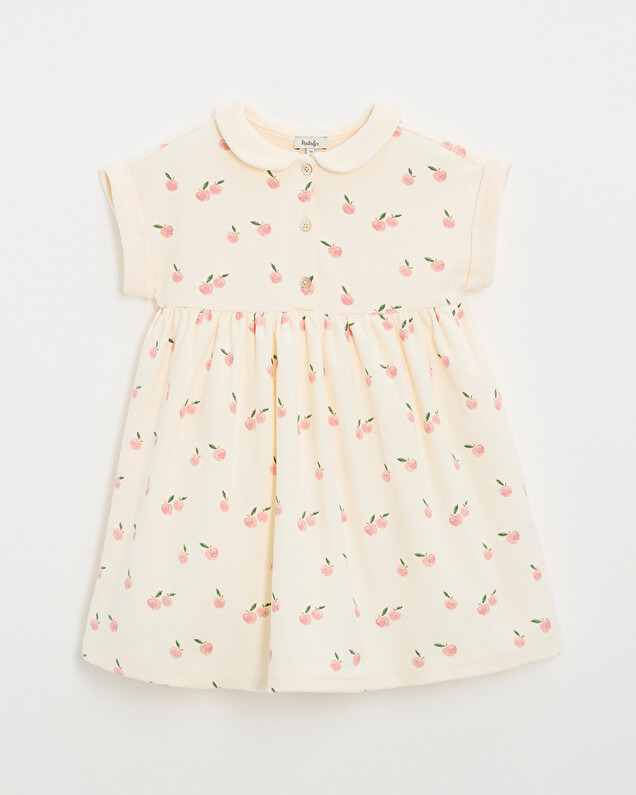 Kid' short-sleeved terrycloth dress Apple print Natalys