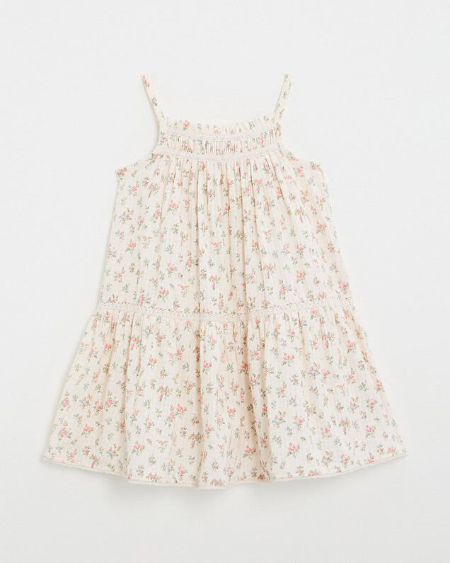 Kid's floral print dress Chalk colour Natalys