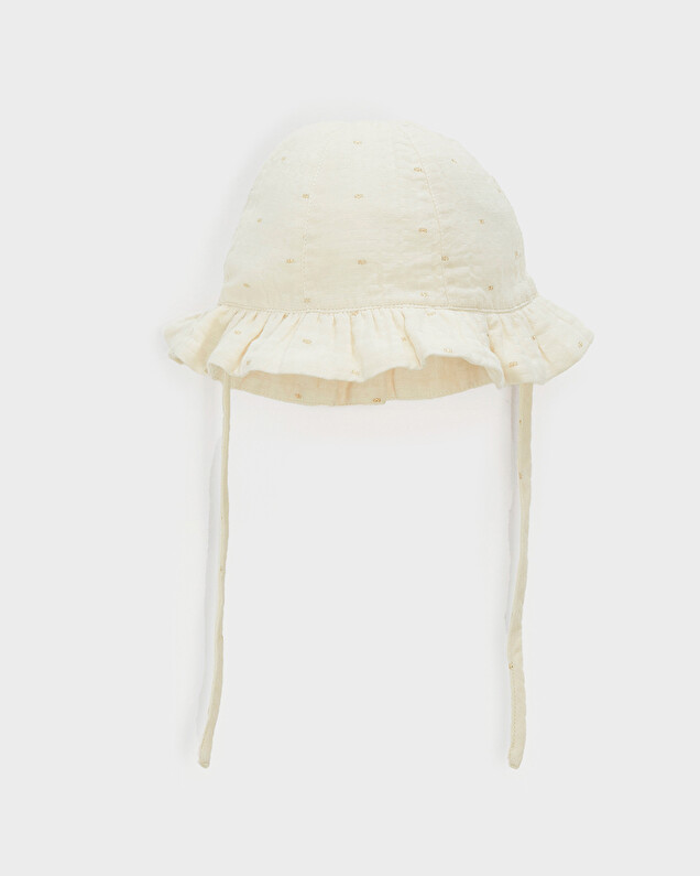 Polka dot hat Off-white colour  Natalys