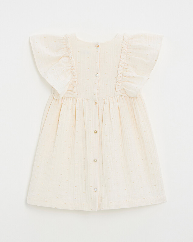 Kid's polka dot dress Off-white colour Natalys