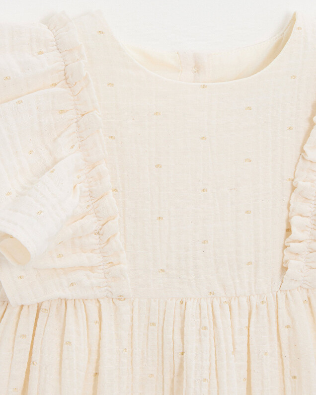 Kid's polka dot dress Off-white colour Natalys