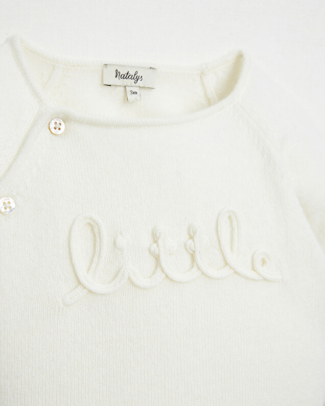 Merino wool knitted set Off-white colour  Natalys