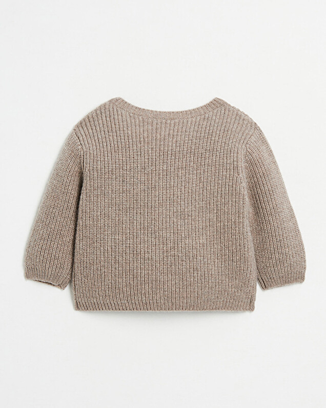 Merino wool cardigan Mottled brown colour  Natalys