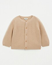 Mixed cardigan in merino wool Caramel colour  Natalys