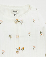 Embroidered cotton gauze jumpsuit Embroidered flowers  Natalys