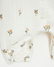Embroidered cotton gauze jumpsuit Embroidered flowers  Natalys