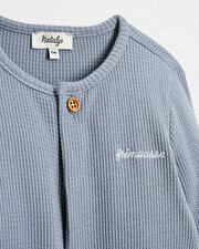 Honeycomb onesie Blue-grey colour  Natalys