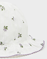 Blueberry-print hat White colour  Natalys