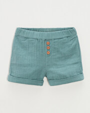 Kid' cotton gauze shorts Mint green colour  Natalys