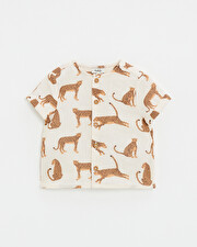 Cotton gauze shirt Leopard print  Natalys