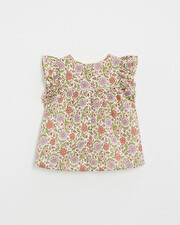 Kid's floral print blouse Lurex stripes  Natalys