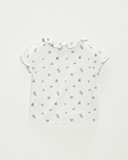 Short-sleeved blouse Blueberry print  Natalys