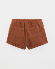 Kid's cotton gauze shorts Rust colour  Natalys