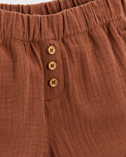 Kid's cotton gauze shorts Rust colour  Natalys