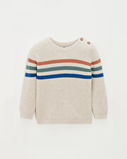 Striped cotton jumper Mottled natural colour  Natalys