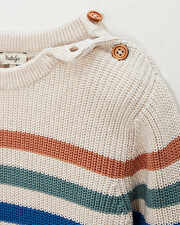 Striped cotton jumper Mottled natural colour  Natalys