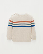 Striped cotton jumper Mottled natural colour  Natalys