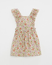Kid's floral print dress Lurex stripes  Natalys