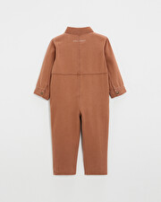 Kid's long twill jumpsuit Rust colour  Natalys
