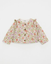 Floral print jacket Lurex stripes  Natalys