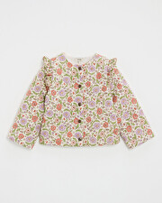 Kid's padded jacket Floral print lurex stripes  Natalys