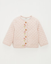 Kid's embroidered gingham jacket Vichy chalk colour  Natalys