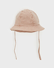 Gingham hat Light beige colour  Natalys
