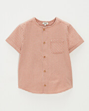 Kid' short-sleeved shirt Vichy light beige colour  Natalys