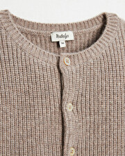 Merino wool cardigan Mottled brown colour  Natalys