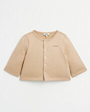 Love embroidered fleece cardigan Camel colour  Natalys