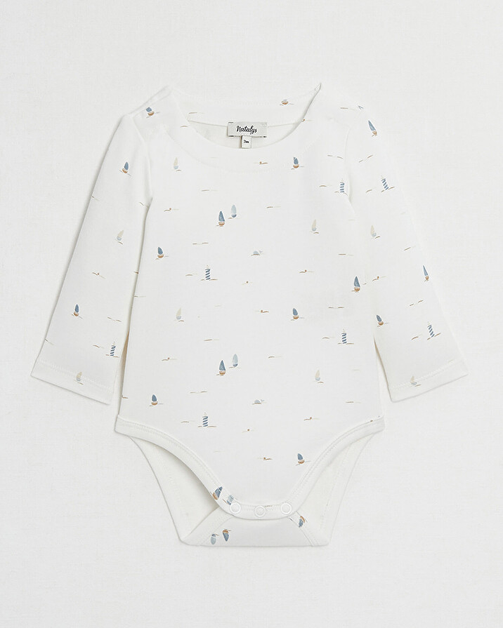 Long-sleeved bodysuit Boat print  Natalys