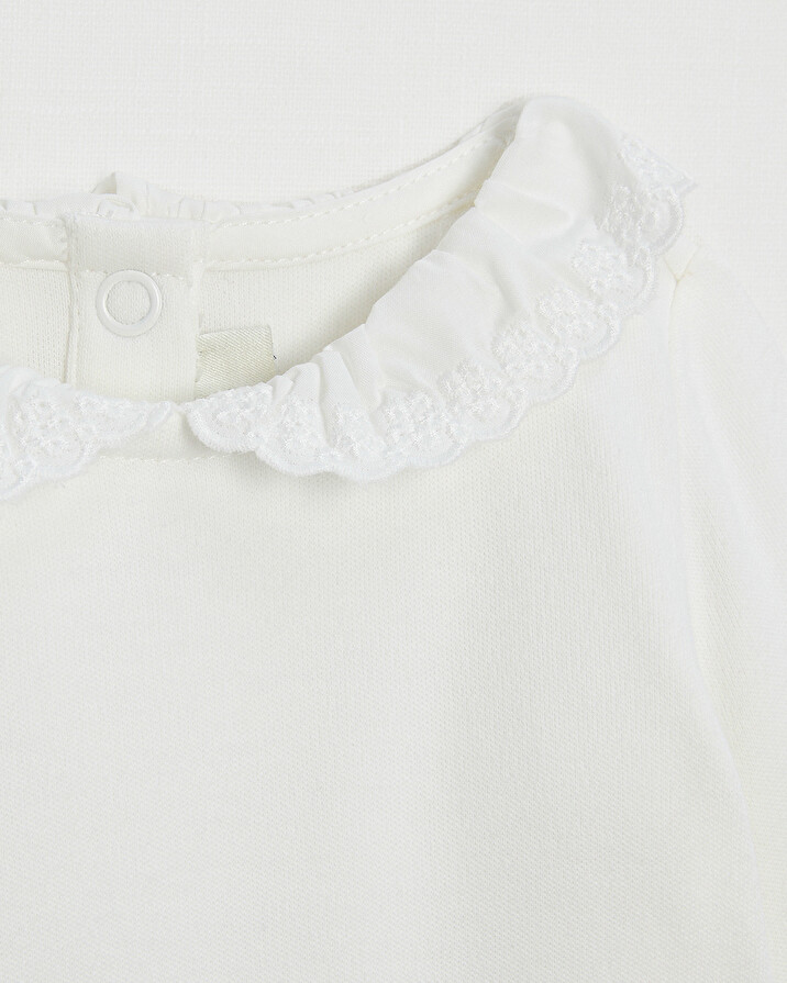 Claudine collar bodysuit Off-white colour  Natalys